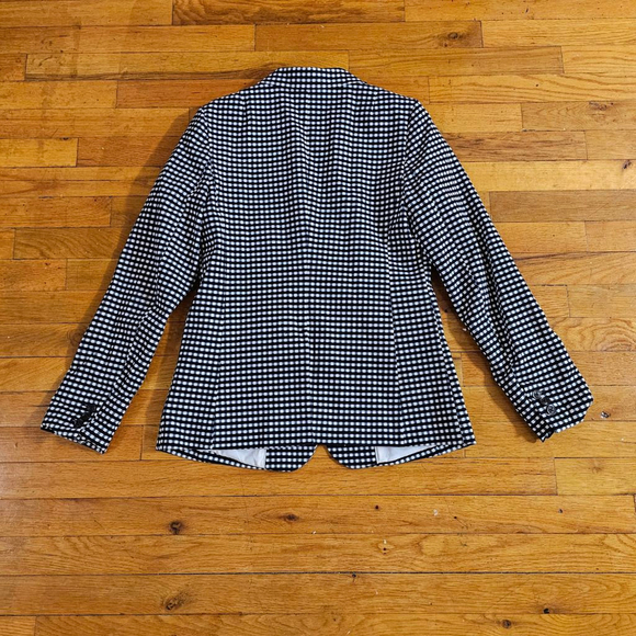 Banana Republic Black White Gingham Blazer Size 4 - Picture 7 of 8